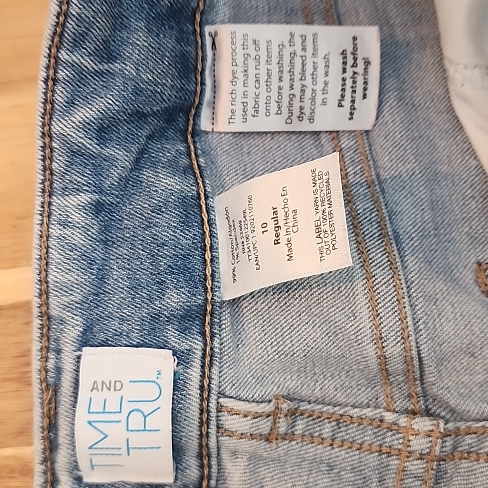 Womens Time And Tru High Rise Straight Regular Jeans - Size 10 - Picture 2 of 11